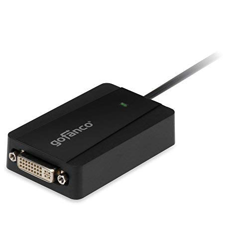 gofanco USB 3.0 to DVI Video Graphics Adapter for Multiple Monitors - Up to 2048x1152 for Windows and macOS, DisplayLink Chip, Includes DVI-to-VGA Adapter for VGA Monitor, USB DVI (USB3DVI) USB 3.0 to DVI / VGA