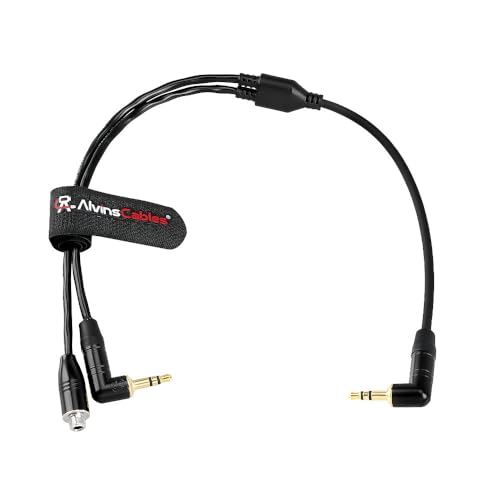 Alvin's Cables Tentacle Sync 3.5mm TRS Microphone Y-Cable for Tentacle Sync E Generator, Track E Audio Recorder, for Camera Audio Input, External Mics, 30CM| 12inches