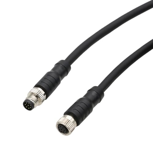 M8 8 pin Female Male Electrical Cable for Baumer CX Cognex Lucid Machine Vision Industrial Camera Sensor Automation Control I/O, A-Coded, Shielded, 3m M8 8 pin female to male