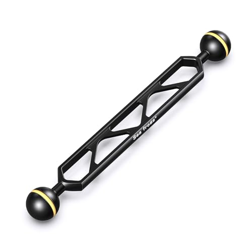 Sea frogs 8 Inch Double Ball Arm for Underwater Lighting, Aluminum Alloy 8.0" Double Ball Arm