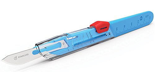 Gima Sterile Scalpels made of Rust-Proof Stainless Steel, ABS Handle, for Single Use, Premium, Safety Blade Guard 11