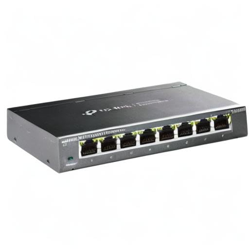 TP-Link 8 Port Gigabit Switch | Easy Smart Managed | Plug & Play | Desktop/Wall-Mount | Sturdy Metal w/ Shielded Ports | Support QoS, Vlan, IGMP and LAG (TL-SG108E) | Plug & Play, Desktop/Wall Mount, Sturdy Metal w/Shielded Ports, Support QoS, VLAN, IG...
