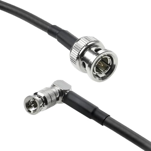 Alvin's Cables Micro BNC to BNC Cable 12G-SDI High Speed 4K UHD Video Coaxial Cable, Right Angle Micro BNC 75 Ohm Ultra-Slim for Blackmagic Video Assist 5" Monitor,50CM|19.7inches Black
