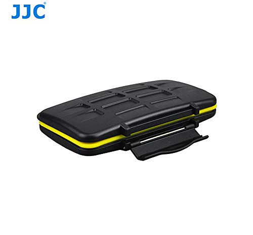 JJC MC-SDMSD24 Ruggard SD Card Case, Micro SD Card Case, Water-Resistant Case for SD Micro SD Cards, Rubber Sealed Ergonomic Locking Easy Carrying Memory Card Case Fits 12 SD 12 Micro SD Cards Black SD Card + Micro SD Card