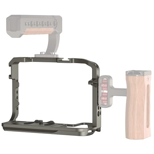 PoyincoR5 / R5 C / R6 Cage for Canon R5 R6 R5 C, Aluminum Alloy DSLR Rig Stabilizer with Cold Shoe, 1/4"&3/8" Threaded Holes for Filmmaking and Video Shooting