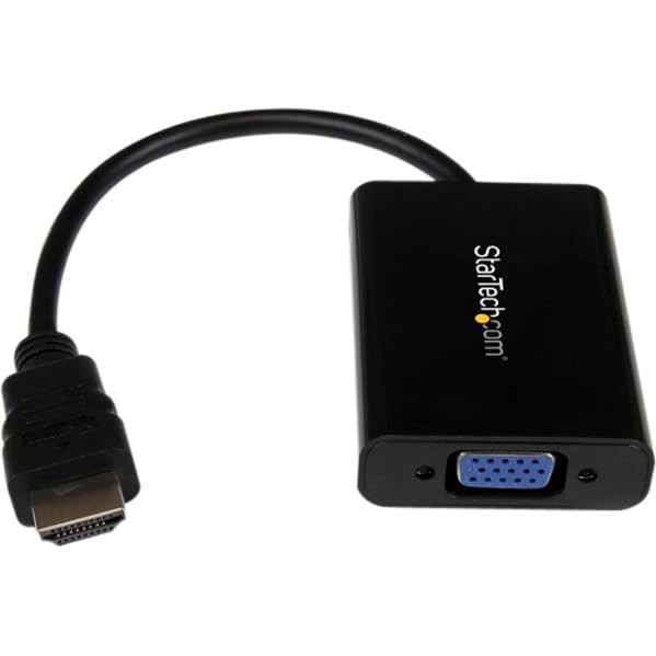 [AUSTRALIA] - StarTech.com HDMI to VGA Adapter – 1920x1080 – HDMI Converter with Audio Output – VGA to HDMI Monitor Adapter (HD2VGAA2),Black HDMI to VGA - Compact with audio Cable 