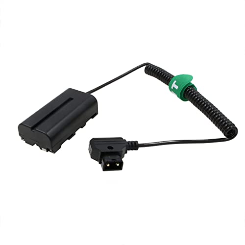 Camera Monitor D-tap NP-F970 F750 F550 Dummy Battery Power Adapter for Atomos Shogun Inferno Ninja Sony L, Coiled Cable D-tap Coiled