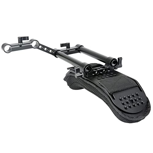 NICEYRIG 15mm Shoulder Pad Kit with Rail Raiser /15mm Rods 6 Inch for Shoulder Rig System Video Camera DSLR Camcorders