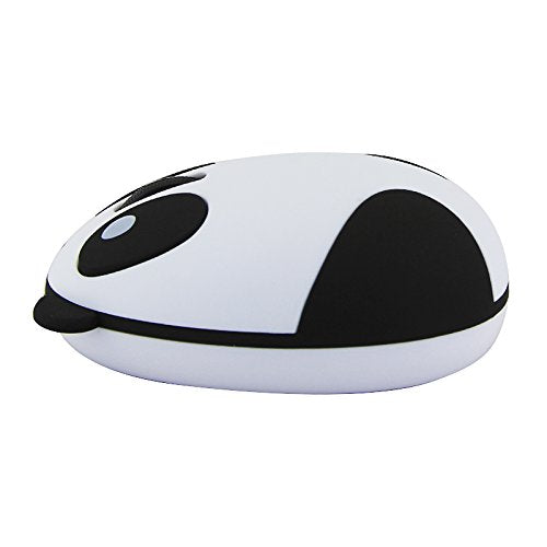 Cute Animal Panda Wireless Mouse, [3C Light] Mini USB 2.4G Rechargeable Optical Mice Cartoon Computer Mouse for Kids 3 Buttons (Wireless-White) Wireless-White