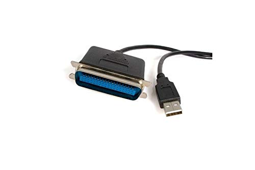 StarTech.com 10 ft USB to Parallel Printer Adapter - M/M - USB to ieee 1284 - USB to centronics - USB to Parallel Cable (ICUSB128410), Black 10ft