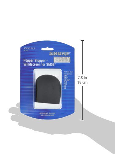 Shure A58WS-BLK Foam Windscreen for All Shure Ball Type Microphones, Black (Pack of 4) Pack of 4