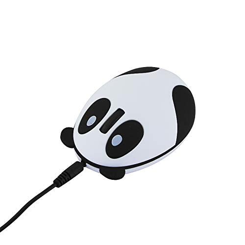 Cute Animal Panda Wireless Mouse, [3C Light] Mini USB 2.4G Rechargeable Optical Mice Cartoon Computer Mouse for Kids 3 Buttons (Wireless-White) Wireless-White