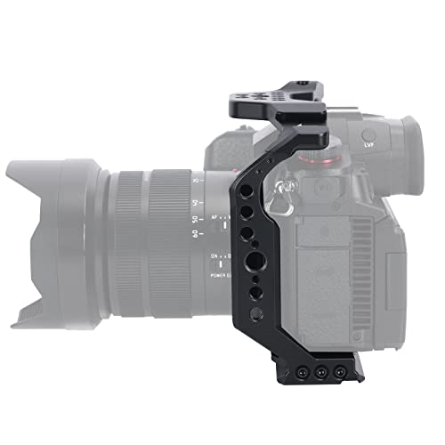 NICEYRIG GH7 GH6 Camera Cage for Panasonic Lumix GH7/GH6, DSLR Stabilizer Videomaking Rig Streamline Full Cage with Comfortable Grip, Quick Release Bottom Plate for Arca-Standard - 518