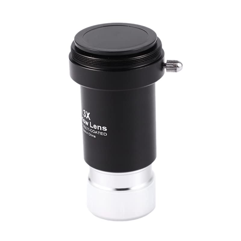 Barlow Lens 3X, 1.25 Inch Fully Multi-Coated Metal Barlow Lens with M42 Thread Camera Connect Interface for Telescope Eyepiece