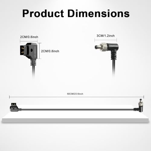 Alvin's Cables Atomos Monitor Power Cable Right Angle Locking DC 5.5 2.1 for Touchscreen Display Video Devices PIX-E7 PIX-E5 Hollyland Mars 400s 23.6in Right angle DC