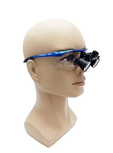 BoNew 2.5x420mm Portable Surgical Binoculars Magnifier Optical Glass + 3W LED Headlight Blue