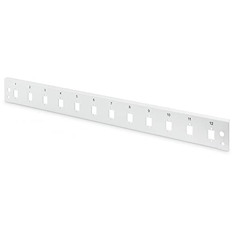 DIGITUS LWL Splice Box Front Panel - Fibre Optic Patch Panel - 12x LC DX, SC SX, E2000 SX - 19 Inch 1U, Quick Release 1HE - 12x LC DX, SC SX, E2000 SX