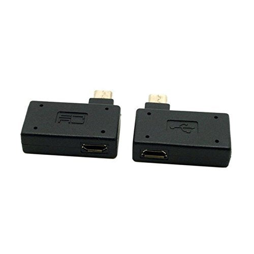 CY Micro OTG Adapter 2 Pack USB 2.0 Micro USB Male to USB Female OTG Adapter 1piece left+1piece right