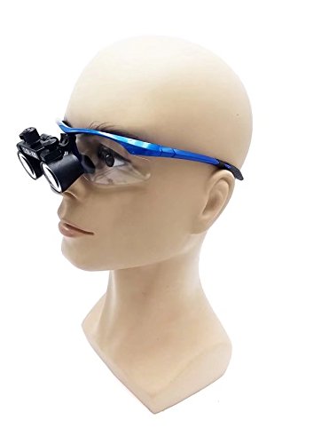 BoNew 2.5x420mm Portable Surgical Binoculars Magnifier Optical Glass + 3W LED Headlight Blue