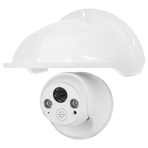 HOMSFOU Outdoor Camera Cover Weatherproof Sun Rain Shield Protective Housing for Security Cameras 11.42X8.27X5.12 Inches Easy Install White