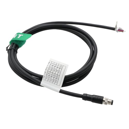 M8 8pin Power I/O Data Cable for Cognex Area Scan CIC, Lucid Vision Triton Atlas10, Industrial Camera GigE, Male A-Code, Shielded, 20m M8 8 pin male to open