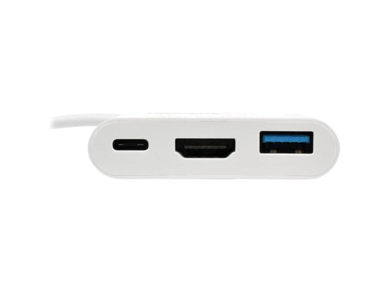 TRIPP LITE USB-C to HDMI Adapter Converter Multiport with USB Hub PD Charging, 5 Gbps Data Tranfer, Thunderbolt 3 Compatible, 1080p@60Hz, Plug-and-Play Operation, 3-Year Warranty (U444-06N-HU-C) HDMI, Charging Port + Hub White