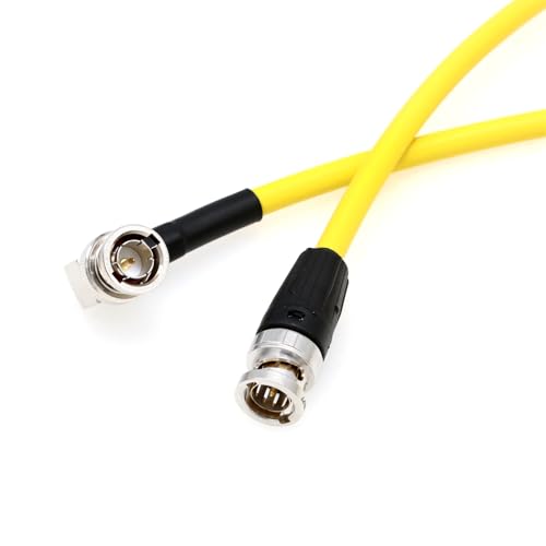 12G 4K 60p SDI Coaxial Video Cable Male BNC to Right Angle Male BNC Canare LV-61S for Sony FS7 FX9 FX6 RED ARRI Camera Atomos Monitor 5M Yellow