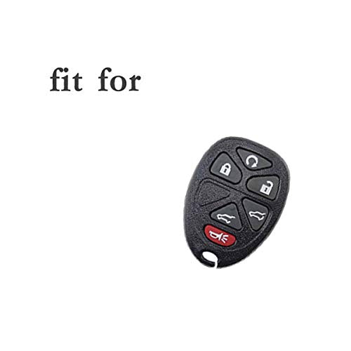 Silicone Cover Protector Case Holder Skin Jacket Compatible with CHEVROLET BUICK GMC CADILLAC SATURN 6 Button Remote Key Fob CV4608 Black