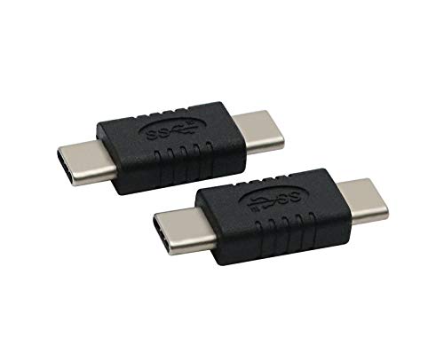 Type C Male to Type C Male Adapter Support Data Synchronization and Charging USB C to USB C Cable 3.1 Gen 2 10Gbps 60W Converter, 2-Pack