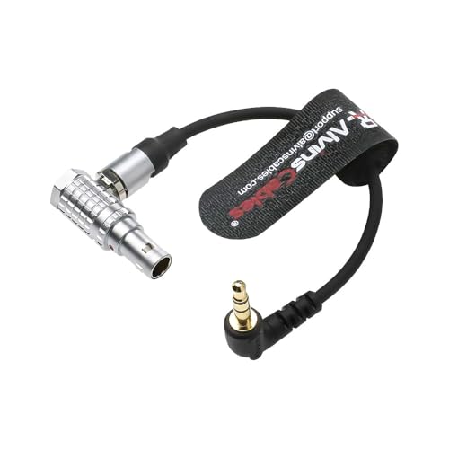 Alvin's Cables Timecode-Out-Cable for Sound-Devices|Tentacle-Sync Time-Code from 5-Pin-Male Right-Angle to 1/8"|3.5mm TRS 6Inch|15CM 15cm right angle 5 pin TC direction: 5 Pin→3.5mm