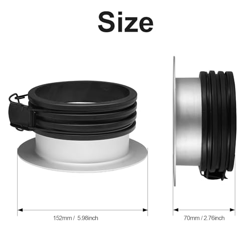 WELLMAKING Profoto to Bowens Mount Converter Ring 152mm for Studio