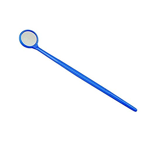 MIKE Plastic Dental Examination Mirrors 100pcs (Blue)