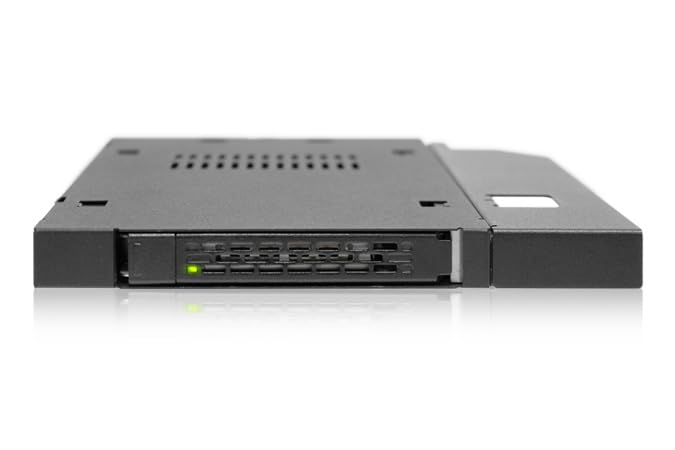 ICY DOCK 2.5” SATA/SAS HDD/SSD Rugged Full Metal Mobile Rack for Slim ODD or Slim FDD Bay | ToughArmor MB411SPO-B