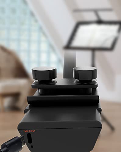 Music Stand Lights LED Clip On Light Rechargeable Built-in 4000mAh Lithium Battery Operated USB-C Eye-care Clamp Lamp Foldable for Sheet Music