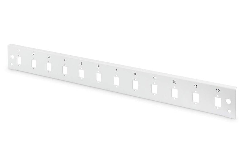 DIGITUS LWL Splice Box Front Panel - Fibre Optic Patch Panel - 12x LC DX, SC SX, E2000 SX - 19 Inch 1U, Quick Release 1HE - 12x LC DX, SC SX, E2000 SX