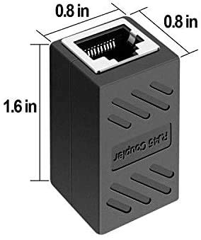 RJ45 Coupler，Ethernet Coupler, in Line Coupler for Cat7/Cat6/Cat5e/Cat5 Ethernet Cable Extender Adapter Female to Female (6 Pack Black) RJ45 6 pack