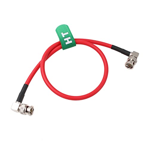 12G 6G HD SDI Raw 4K 60fps Video Cable Right Angle to Right Angle BNC Canare LV-61S 75 ohm Coaxial Shielded for Sony FS7 FX9 FX6 Alexa DSMC2 Camera Blackmagic SmallHD Atomos Monitor (1m, Red) 1m