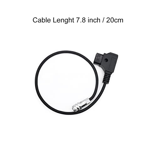 BMPCC 4K 6K Pro Flexible Power Cable, D-tap to Weipu SF6 2 Pin Female for Blackmagic Pocket Cinema Camera from Gold Mount V-Mount Battery (7.8" Straight Plug) 7.8 INCH/20CM Straight Plug
