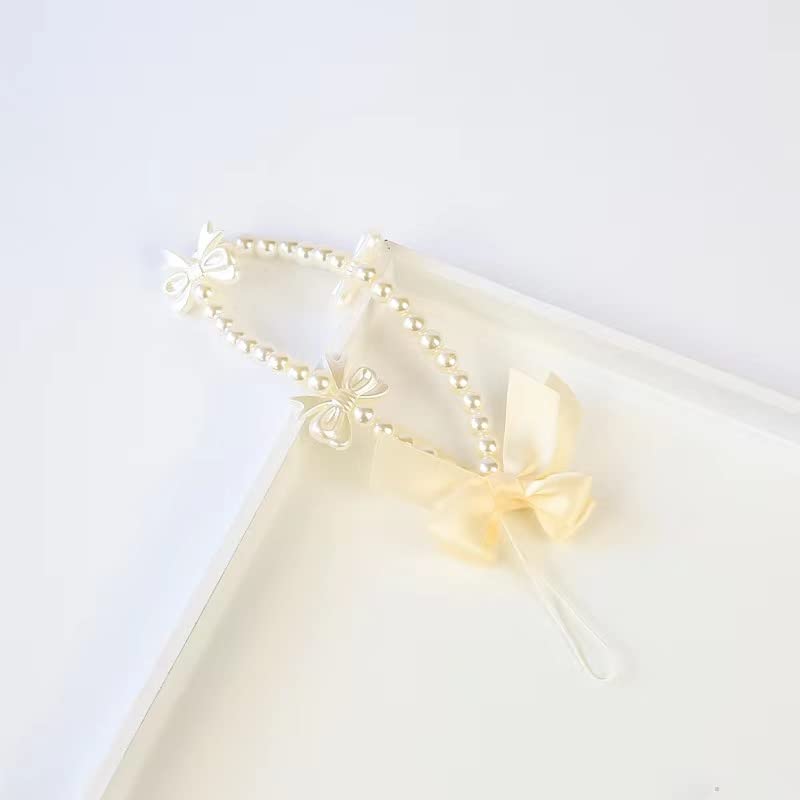Phone Charms Strap,Pink Cute Phone Charms Aesthetic Love Phone Chain Girl Beaded Phone Strap Pearl Beaded Phone Lanyard Jewelry(pearl butterfly)