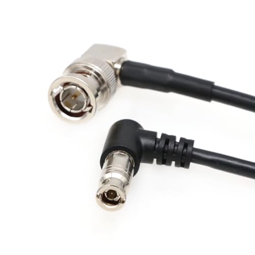 SZRMCC 12G SDI BNC Cable UHD 4K Micro BNC to Standard BNC Male Right Angle 75 Ohm High Density Video Coaxial Cable for Blackmagic Video Assist 5" Monitor (45cm) 45cm