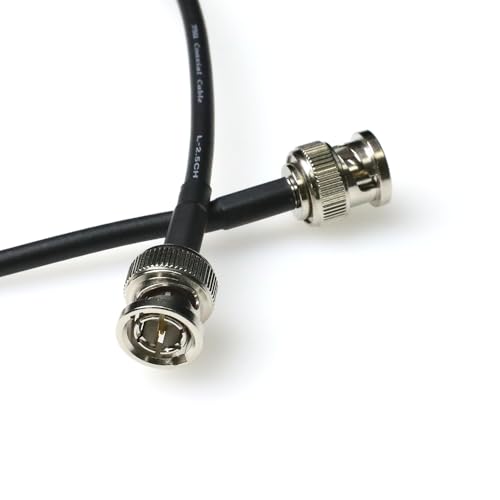 Alvin's Cables 12G SDI Cable Flexible, BNC Male to Male for RED Komodo| Atomos Monitor 75 Ohm Shielded Cable for 4K Video Camera 50cm|19in Straight 50cm/19.7in Black