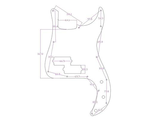 KAISH Pre-wired Bass Pick Guard Loaded P Bass Pickguard for Precision P Bass Black 3 Ply