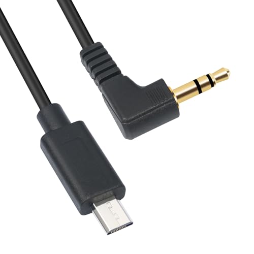 1FT Micro USB 15-Pin to 3.5mm Right Angle Timecode Cable - 90° Angled Camera timecode Cable for FX3 FX-30 A7M3 A7M4 A7S2 A7S3, 3.5mm Audio Timecode Sync, Gold-Plated Connectors 2-Pack