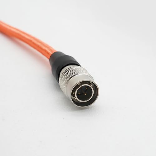 D Tap to Hirose 4 Pin Male Power Cable, Compatible with for Sound Devices 688/633, MixPre-10 II, Zoom F8/F4/F8N, SmallHD AC7/DP7, V-Mount & Gold Mount Battery Compatible Orange