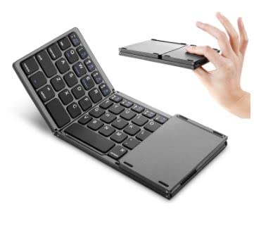 Ares Foldable Bluetooth Keyboard - Your Wireless Gadget on The go! (Black) Black
