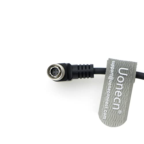 Uonecn Right Angle Hirose 4 Pin Male to Right Angle DC Jack for Sony F5 Camera to SmallHD Monitor 18"/45cm Right-angle 4pin to Right-angle DC