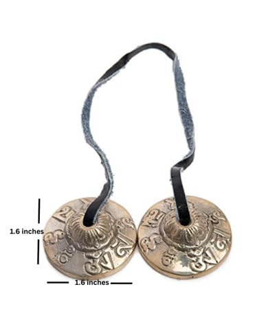Tingsha Cymbals Bells - Easy To Play - Meditation Mindfulness Bronze Chime For Chakra Healing Sound Bath Spiritual Gifts Handcrafted Tibetan By Himalayan Bazaar (Pack of 2) 1.6 Inches (Pack of 2)