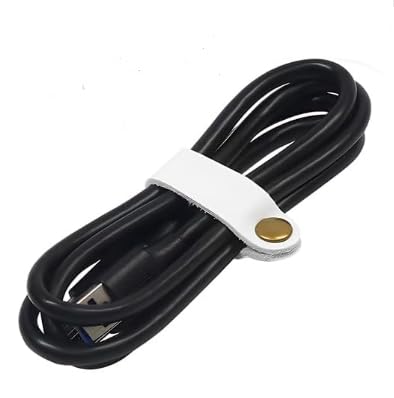 HORNO 6Pcs PU Leather Cable Organizer | Data Line Storage Ties Desk Reusable Cable Ties for Home Office Travel