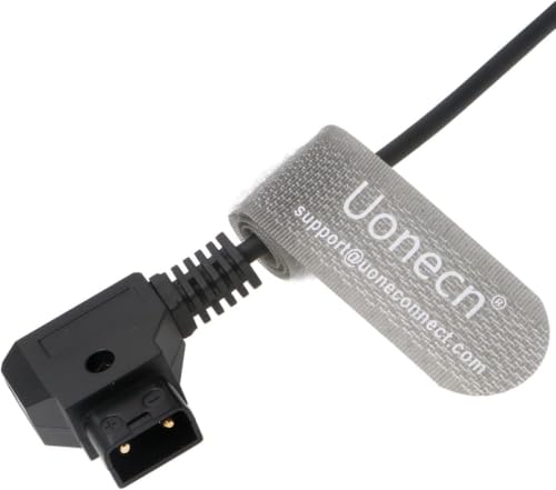 Uonecn NP-FW50 Dummy Battery to D-Tap Coiled Power Cable, 8V Camera Power Cord for Sony Alpha a7 a7R a7S a7II A6000 Series Cameras, Stretchable 12-36in A7 spring cable