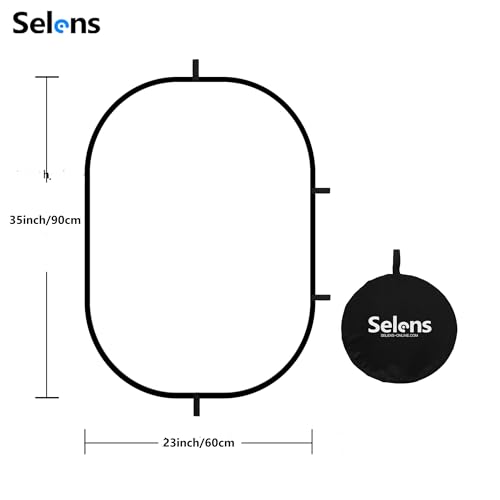 Selens 23.6x35.4in/60x90cm Oval Light Reflector Diffuser 23x35inch/60x90cm with carrying bag